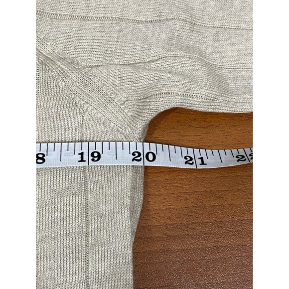 Brandini Sweater Mens M V Neck Extra Fine Merino Wool Long Sleeve Beige NWT - Picture 4 of 7